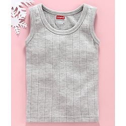 Babyhug Sleeveless Solid Thermal Vest - Grey
