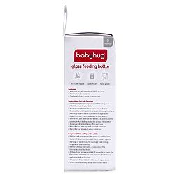 Babyhug BPA-Free Natural Glass Baby Bottle  125 ml, Pink | Anti-Colic Silicone Nipple| Leak-Resistant | Durable | Ideal for Newborns & Toddlers | Travel friendly