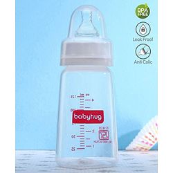 Babyhug Mountain Shape Feeding Bottle White 125 ml - ( Nipple Design May Vary)