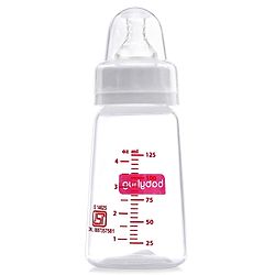 Babyhug Mountain Shape Feeding Bottle White 125 ml - ( Nipple Design May Vary)