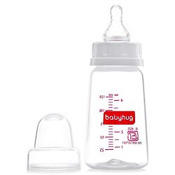 Babyhug Mountain Shape Feeding Bottle White 125 ml - ( Nipple Design May Vary)