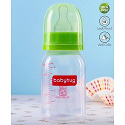 Babyhug Narrow Neck Feeding Bottle Green - 125 ml