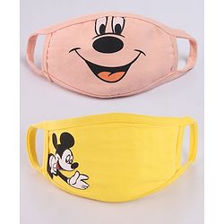 Babyhug 4 to 8 Years Washable & Reusable Knit Face Mask Mickey Mouse - Pack of 2