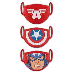 Babyhug 2 to 4 Years Washable & Reusable Knit Face Mask Captain America- Pack of 3