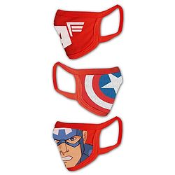 Babyhug 2 to 4 Years Washable & Reusable Knit Face Mask Captain America- Pack of 3
