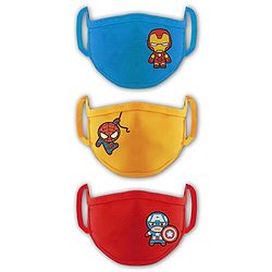 Babyhug Washable & Reusable Knit Face Mask Superheroes Pack of 3 - Blue Red Yellow