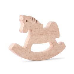 Babyhug Natural Steam Beech Wood Teether Pack of 2 (design may vary)