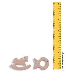 Babyhug Natural Steam Beech Wood Teether Pack of 2 (design may vary)