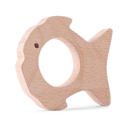 Babyhug Natural Steam Beech Wood Teether Pack of 2 (design may vary)