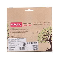 Babyhug Natural Steam Beech Wood Teether Pack of 2 (design may vary)
