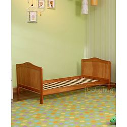 Babyhug Merlino 2 in 1 Wooden Junior Bed Cum Cot with Height Adjustable & Plug and Play Assembly - Antique