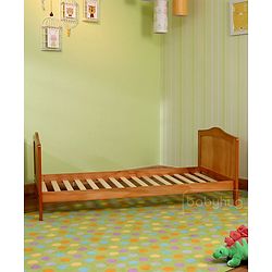 Babyhug Merlino 2 in 1 Wooden Junior Bed Cum Cot with Height Adjustable & Plug and Play Assembly - Antique