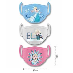 Babyhug 2 to 4 Years Months Washable & Reusable Knit Face Mask Elsa - Pack of 3