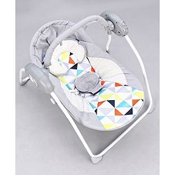 Babyhug Galaxy Electric Swing with Extra Free Motor & Remote - Grey (Without Hanging Toys)| Automatic & Manual Operation| 3 Swing Speed| Off Timer| Built-in Music & Soothing Vibration| Compact Fold| Safety Harness| Cushion Seat