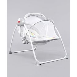 Babyhug Galaxy Electric Swing with Extra Free Motor & Remote - Grey (Without Hanging Toys)| Automatic & Manual Operation| 3 Swing Speed| Off Timer| Built-in Music & Soothing Vibration| Compact Fold| Safety Harness| Cushion Seat