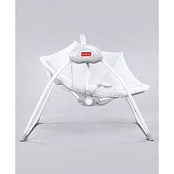 Babyhug Galaxy Electric Swing with Extra Free Motor & Remote - Grey (Without Hanging Toys)| Automatic & Manual Operation| 3 Swing Speed| Off Timer| Built-in Music & Soothing Vibration| Compact Fold| Safety Harness| Cushion Seat