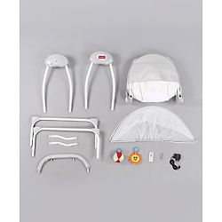 Babyhug Galaxy Electric Swing with Extra Free Motor & Remote - Grey (Without Hanging Toys)| Automatic & Manual Operation| 3 Swing Speed| Off Timer| Built-in Music & Soothing Vibration| Compact Fold| Safety Harness| Cushion Seat