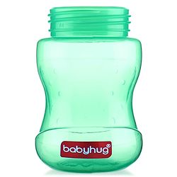 Babyhug Straw Sipper Bottle with Twin Handles  Green, 180 ml | BPA Free | Spill-Resistant | Easy Grip |Flip Up Straw | Travel Friendly | Ideal for Newborns & Toddlers
