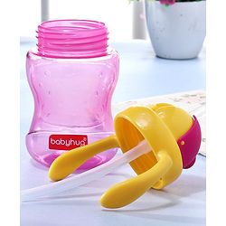 Babyhug Straw Sipper Bottle with Twin Handles  Green, 180 ml | BPA Free | Spill-Resistant |Easy Grip |Flip Up Straw | Travel Friendly | Ideal for Newborns & Toddlers |