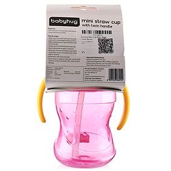 Babyhug Straw Sipper Bottle with Twin Handles  Green, 180 ml | BPA Free | Spill-Resistant |Easy Grip |Flip Up Straw | Travel Friendly | Ideal for Newborns & Toddlers |