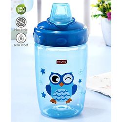 Babyhug Owl Print Soft Silicone Spout Sipper Blue - 360 ml