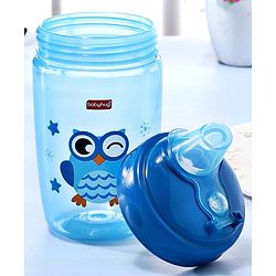 Babyhug Owl Print Soft Silicone Spout Sipper Blue - 360 ml