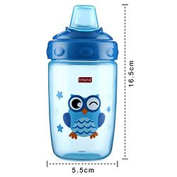 Babyhug Owl Print Soft Silicone Spout Sipper Blue - 360 ml