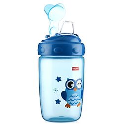 Babyhug Owl Print Soft Silicone Spout Sipper Blue - 360 ml