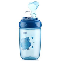 Babyhug Owl Print Soft Silicone Spout Sipper Blue - 360 ml