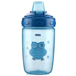 Babyhug Owl Print Soft Silicone Spout Sipper Blue - 360 ml