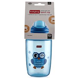 Babyhug Owl Print Soft Silicone Spout Sipper Blue - 360 ml
