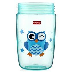 Babyhug Owl Print Straw Sipper Bottle  360 ml, Blue | BPA Free | Spill-Resistant |Flip Lid | Dishwasher Safe | Travel Friendly | Ideal for Newborns & Toddlers