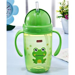 Babyhug Owl Print Straw Sipper Bottle  360 ml, Blue | BPA Free | Spill-Resistant |Flip Lid | Dishwasher Safe | Travel Friendly | Ideal for Newborns & Toddlers