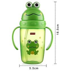 Babyhug Owl Print Straw Sipper Bottle  360 ml, Blue | BPA Free | Spill-Resistant |Flip Lid | Dishwasher Safe | Travel Friendly | Ideal for Newborns & Toddlers