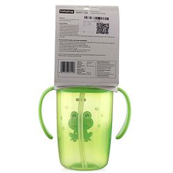 Babyhug Owl Print Straw Sipper Bottle  360 ml, Blue | BPA Free | Spill-Resistant |Flip Lid | Dishwasher Safe | Travel Friendly | Ideal for Newborns & Toddlers