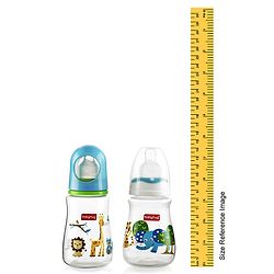 Babyhug Feeding Bottle Animal Print Blue And White Pack of 2 - 125 ml and 150 ml