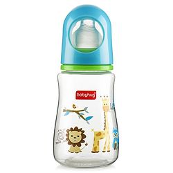 Babyhug Feeding Bottle Animal Print Blue And White Pack of 2 - 125 ml and 150 ml