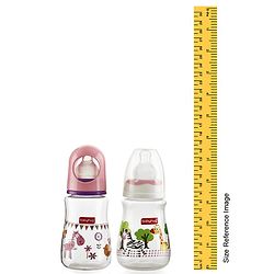 Babyhug Feeding Bottle Animal Print Pink & White Pack of 2 - 125 ml & 150 ml