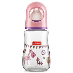 Babyhug Feeding Bottle Animal Print Pink & White Pack of 2 - 125 ml & 150 ml