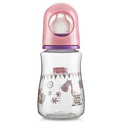 Babyhug Feeding Bottle Animal Print Pink & White Pack of 2 - 125 ml & 150 ml