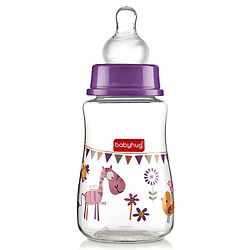 Babyhug Feeding Bottle Animal Print Pink & White Pack of 2 - 125 ml & 150 ml