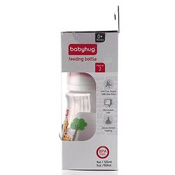 Babyhug Feeding Bottle Animal Print Pink & White Pack of 2 - 125 ml & 150 ml