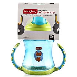Babyhug Twin Handle Spout Sipper Bottle Green - 250 ml
