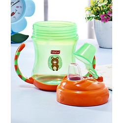 Babyhug 250 ml Spout Sipper Bottle with Twin Handles  Orange | Leak-Resistant | BPA Free| Flip Open Cap | Silicone Spout | Dishwasher Safe | Ideal for Newborns & Toddlers