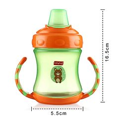 Babyhug 250 ml Spout Sipper Bottle with Twin Handles  Orange | Leak-Resistant | BPA Free| Flip Open Cap | Silicone Spout | Dishwasher Safe | Ideal for Newborns & Toddlers