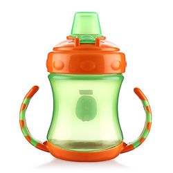 Babyhug 250 ml Spout Sipper Bottle with Twin Handles  Orange | Leak-Resistant | BPA Free| Flip Open Cap | Silicone Spout | Dishwasher Safe | Ideal for Newborns & Toddlers