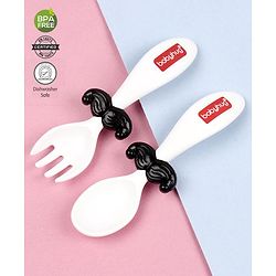 Babyhug Spoon & Fork Set - Black