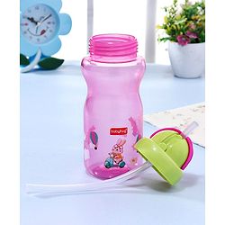Babyhug Straw Sipper Bottle with Penguin Print - 300 ml, Blue | BPA Free | Leak-Resistant | Flip Open Lid | EN Certified | Dishwasher Safe | Ideal for Newborns & Toddlers