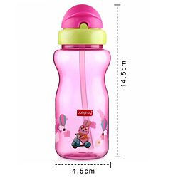Babyhug Straw Sipper Bottle with Penguin Print - 300 ml, Blue | BPA Free | Leak-Resistant | Flip Open Lid | EN Certified | Dishwasher Safe | Ideal for Newborns & Toddlers
