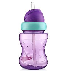 Babyhug Spout and Straw Sipper Set of 2 Pink Purple - 180 ml Each (Colour May Vary)